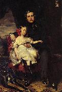 Franz Xaver Winterhalter Portrait of the Prince de Wagram and his daughter Malcy Louise Caroline Frederique oil painting artist